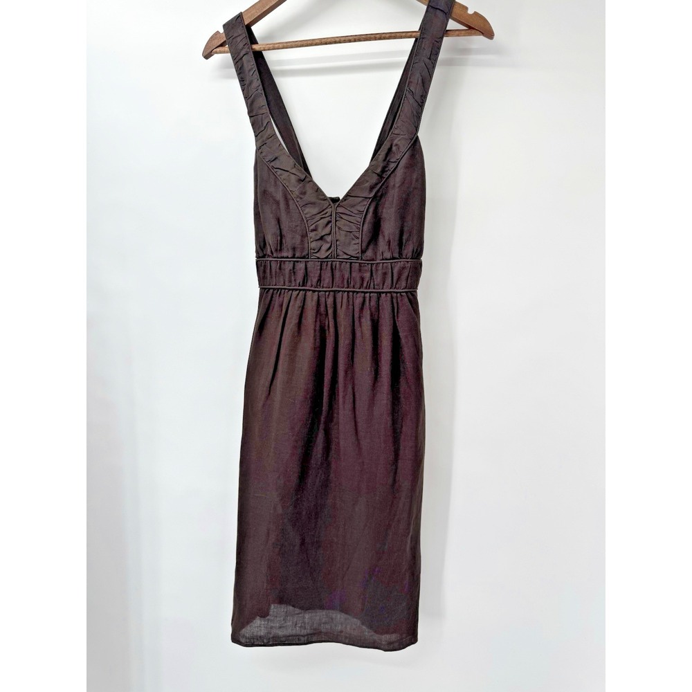 Banana Republic 100%‎ Linen silk Midi Dress 12 babydoll Y2K cottagecore boho